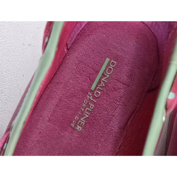 Donald Pliner Fancy Fuchsia Ballet Flats Slip-On Bow Fuchsia/Green 9.5 B - Picture 4 of 9